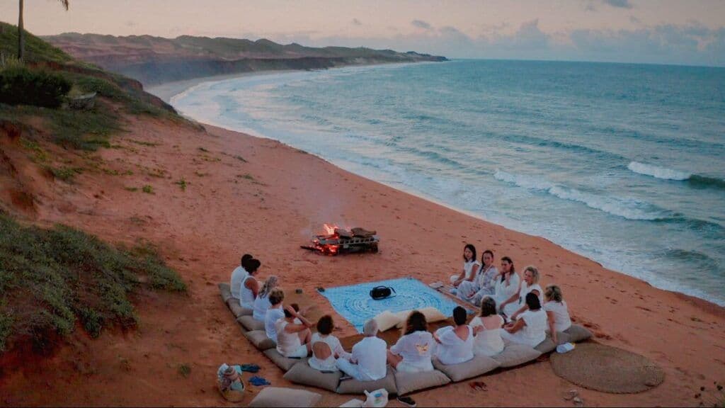 Momento de relaxamento em área de bem-estar do Kilombo Villas